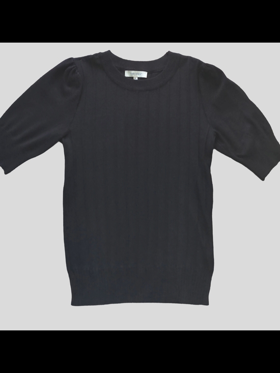 casablanca Sweaters - Women's Short Sleeve Black Knit Top